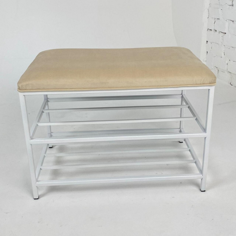 Банкетка для взуття Женева-3 70 см велюр бежевий 3-0-9003