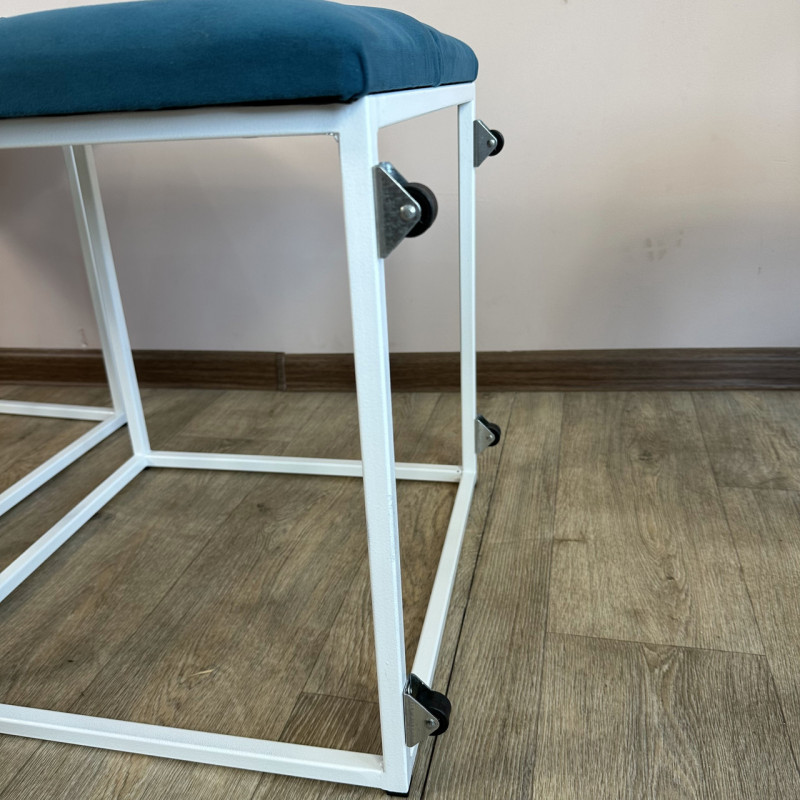 Пуф-трансформер 5в1 Mzavod Остин-1 со столиком велюр бирюзовый/орех калифорнийский 2-4-9003