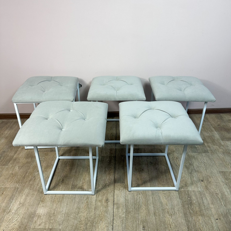 Пуф-трансформер 5в1 Mzavod Остин-1 велюр светло-серый 6-0-9003