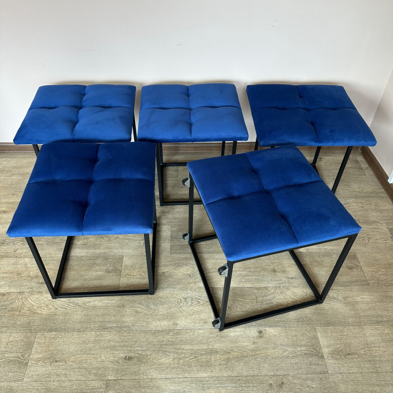 Пуф-трансформер 5в1 Mzavod Остин-4 велюр синий 9-0-9005