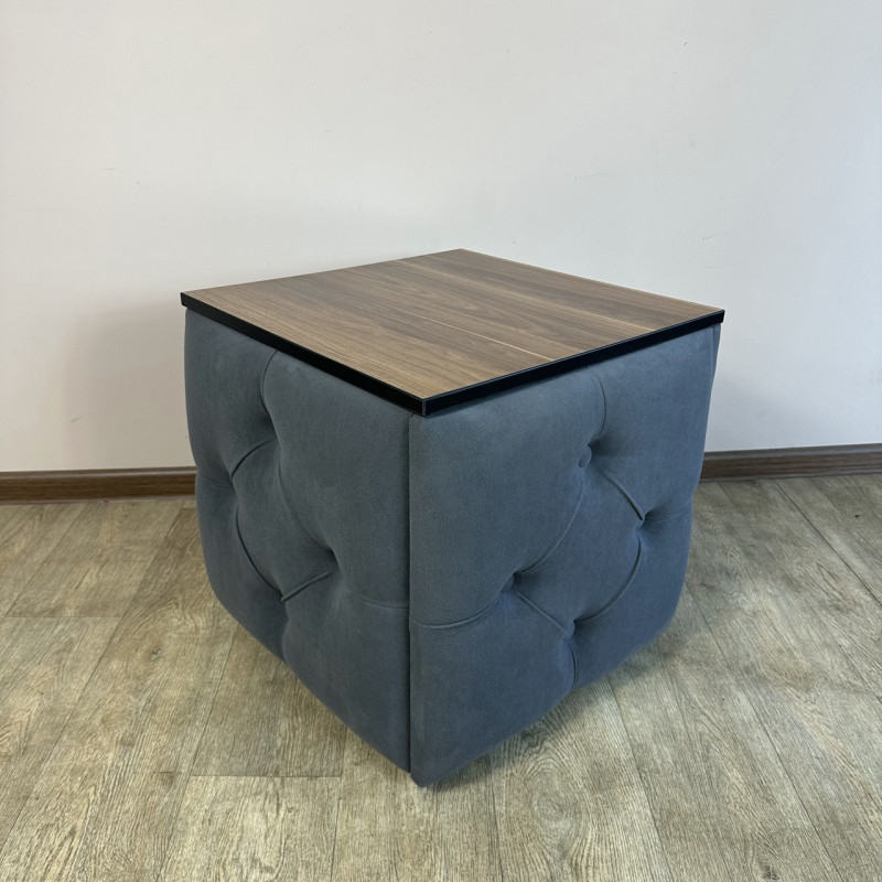 Пуф-трансформер 5в1 Mzavod Остин-1 со столиком велюр серый/орех калифорнийский 7-4-9005