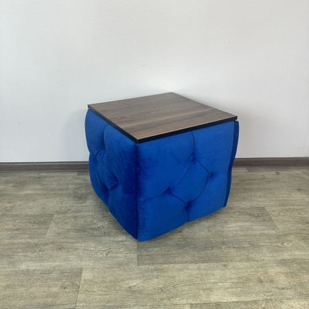 Пуф-трансформер 5в1 Остін-1 зі столиком велюр синій/горіх каліфорнійський 9-4-9003
