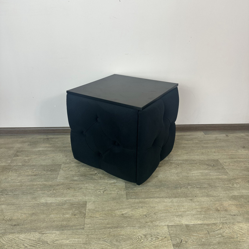 Пуф-трансформер 5в1 Остін-1 зі столиком велюр чорний/чорний 10-5-9005