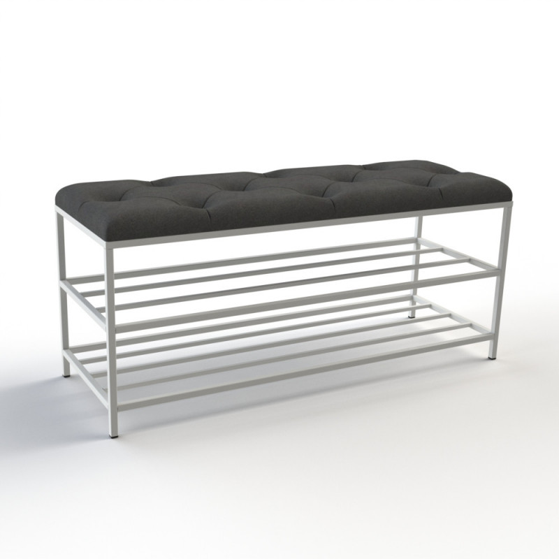 Банкетка для обуви Женева-1 100см велюр черный 10-0-9003