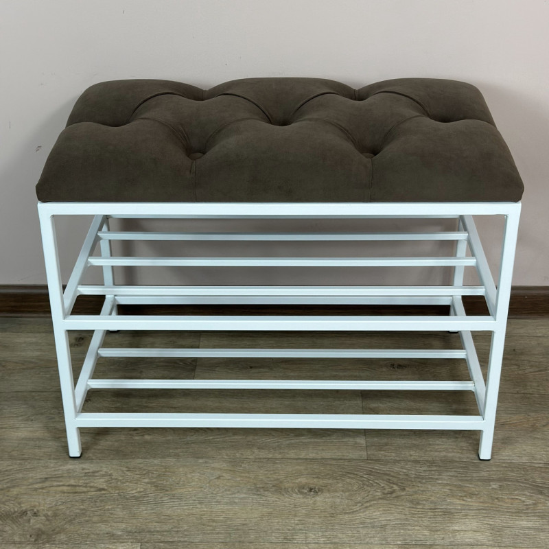 Банкетка для обуви Женева-1 50см велюр коричневый 1-0-9003