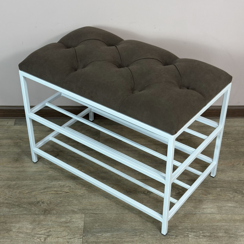 Банкетка для обуви Женева-1 50см велюр коричневый 1-0-9003