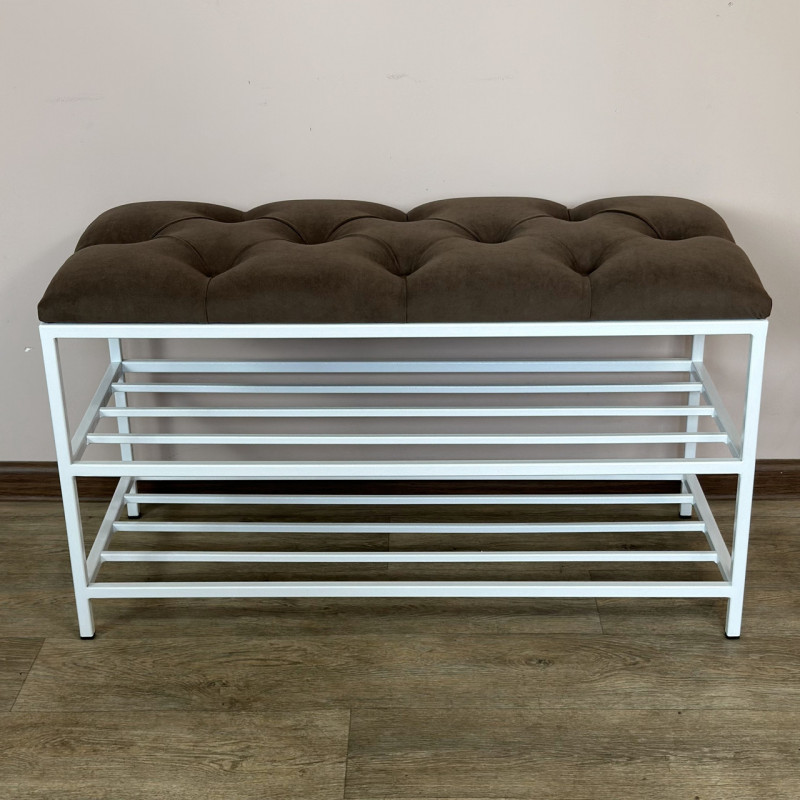 Банкетка для взуття Женева-1 80 см велюр коричневий 1-0-9003