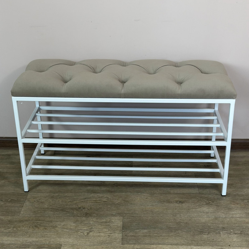 Банкетка для обуви Женева-1 70см велюр бежевый 3-0-9003