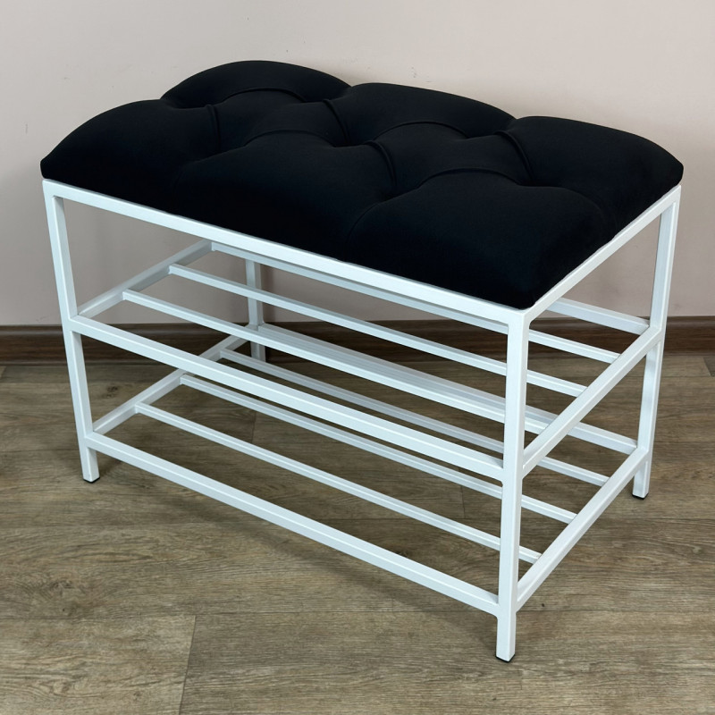 Банкетка для взуття Женева-1 50 см велюр чорний 10-0-9003