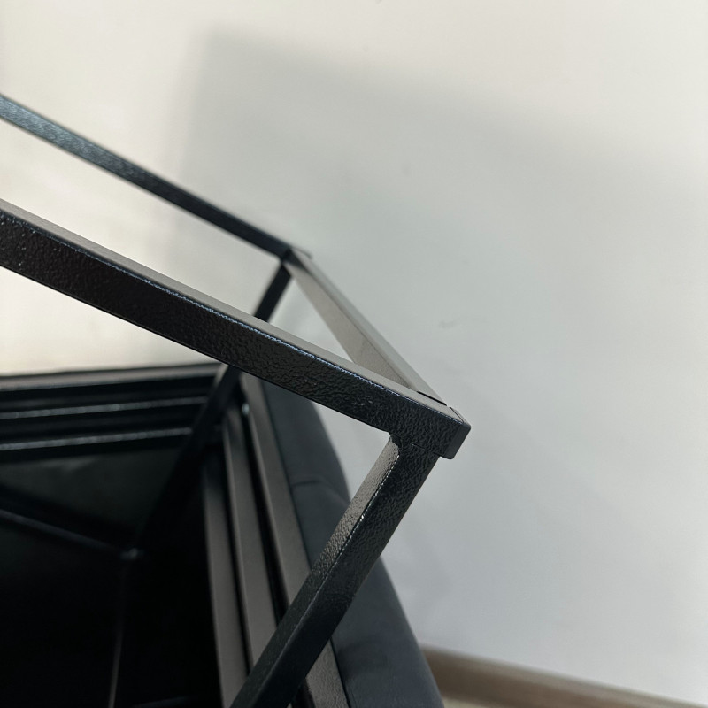 Пуф-трансформер 5в1 Mzavod Остин-4 со столиком велюр черный/дуб платиновый 10-2-9005