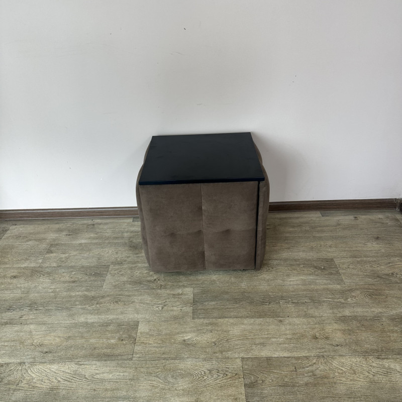 Пуф-трансформер 5в1 Mzavod Остин-4 со столиком велюр коричневый/черный 1-5-9003