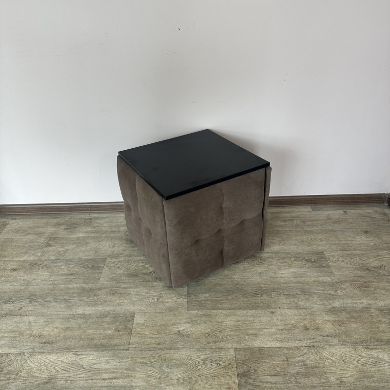 Пуф-трансформер 5в1 Mzavod Остин-4 со столиком велюр коричневый/черный 1-5-9003