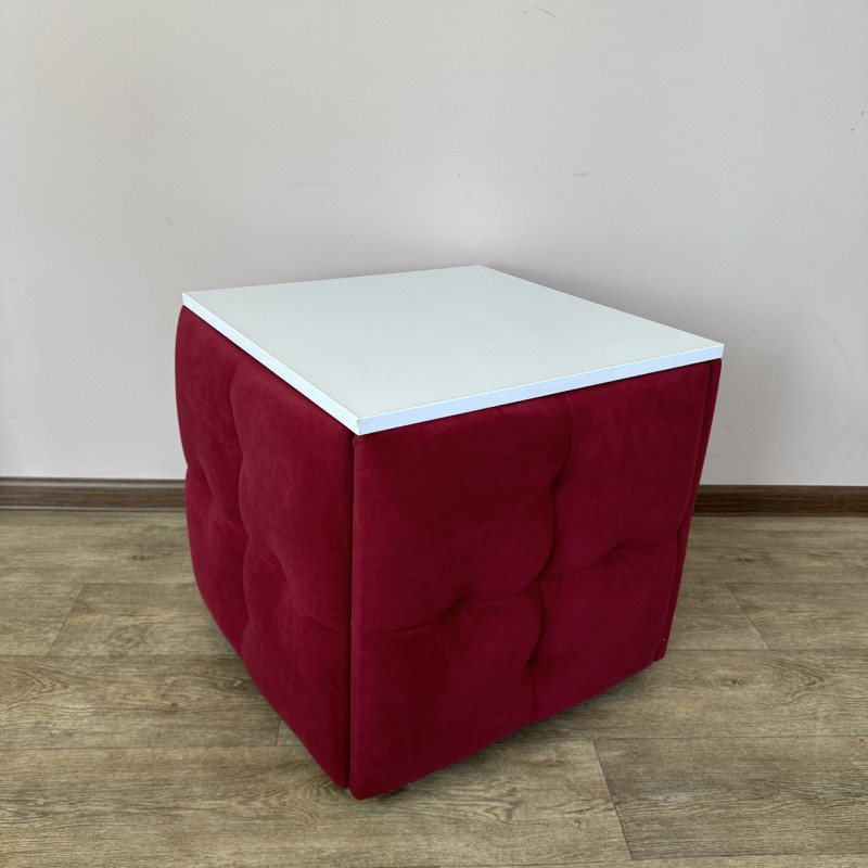 Пуф-трансформер 5в1 Mzavod Остин-4 со столиком велюр красный/белая аляска 4-3-9005