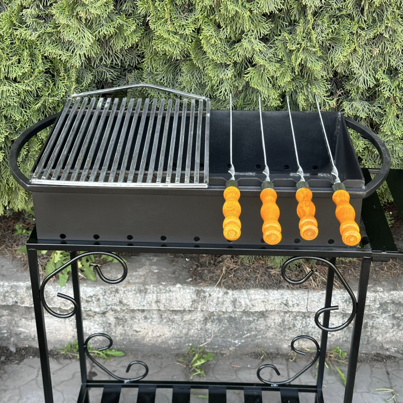 Мангал Mzavod Гефест на 9 шампуров 3мм на дровнице