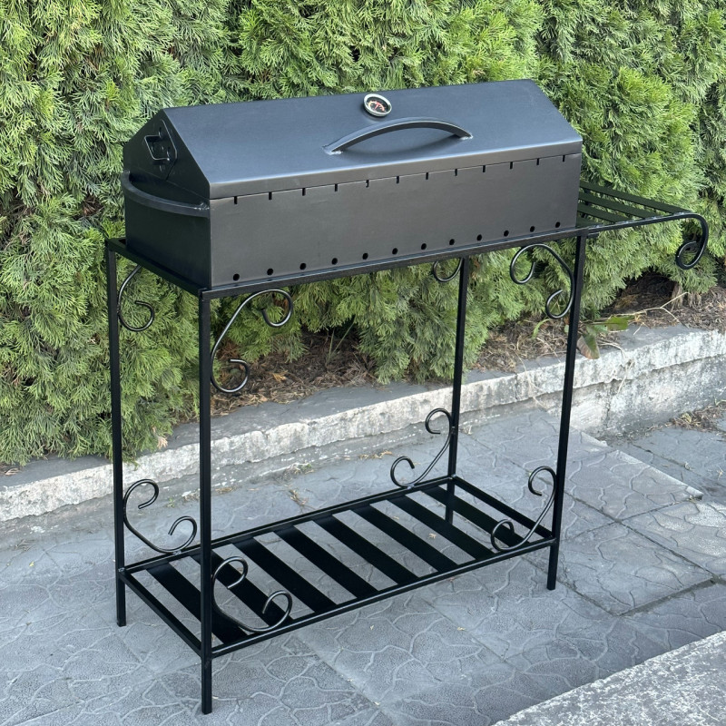 Мангал-барбекю Mzavod Гефест на 12 шампурів 3мм на дровниці