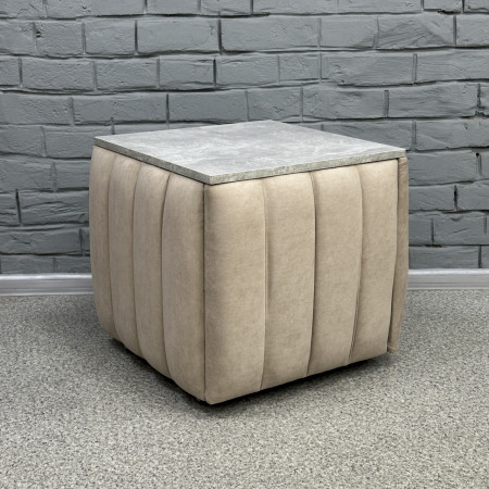 Пуф-трансформер 5в1 Остін-2 зі столиком велюр бежевий/сірий бетон 3-6-9005