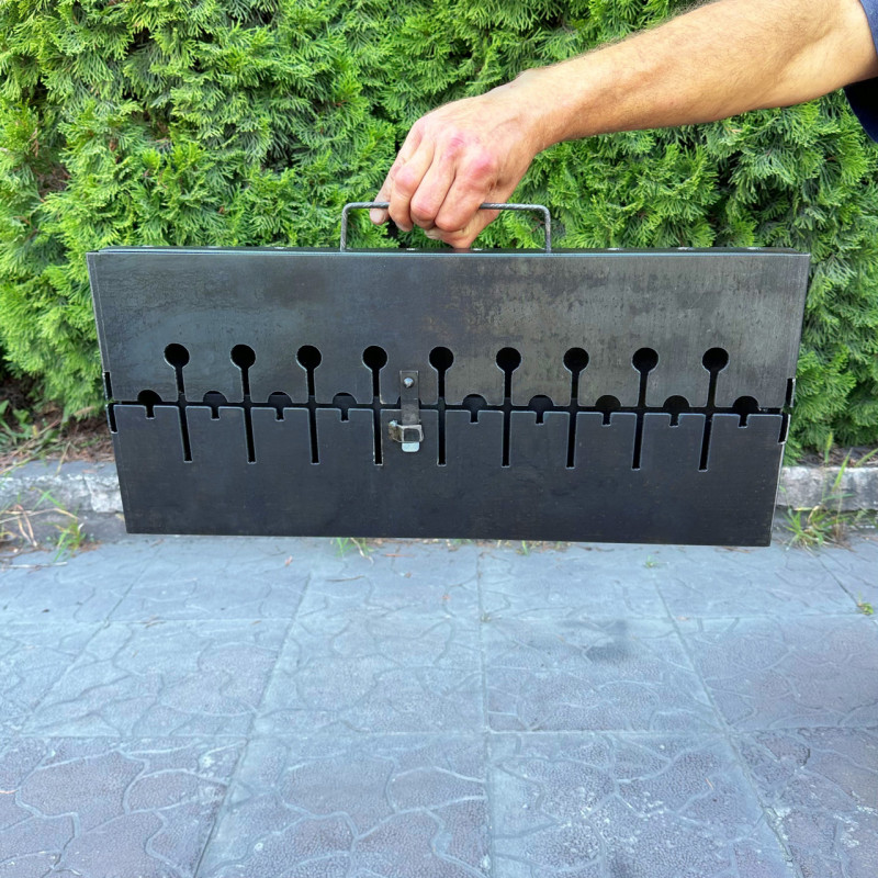 Мангал-чемодан Mzavod Пегас на 10 шампуров 3мм