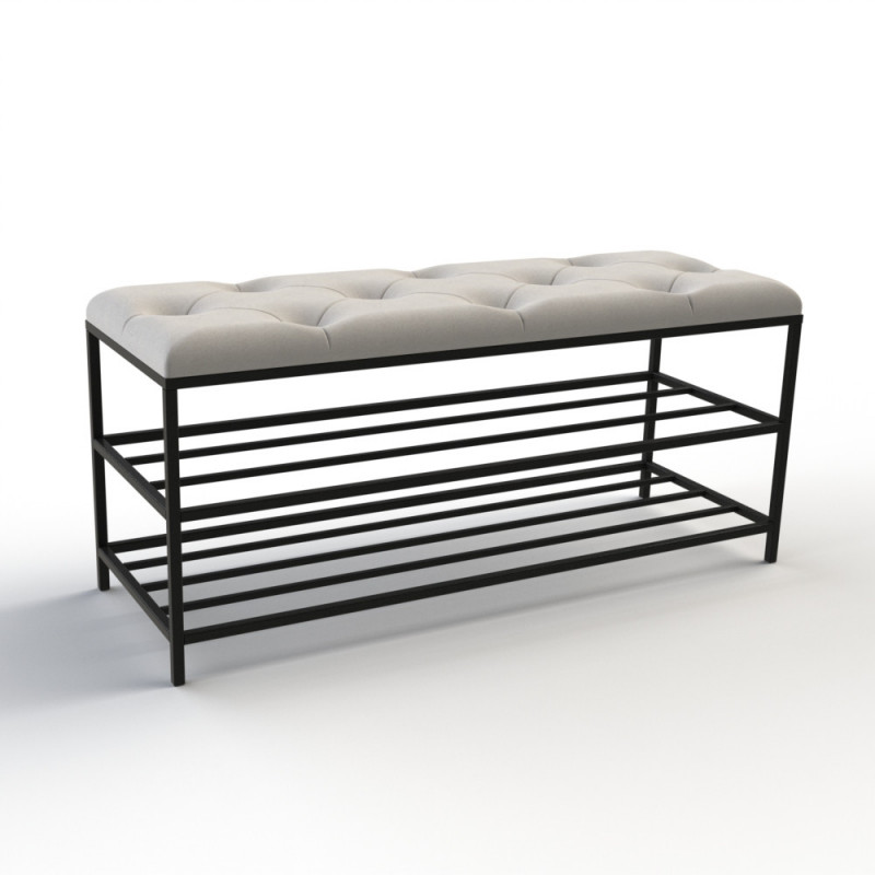 Банкетка для обуви Женева-1 100см велюр светло-серый 6-0-9005