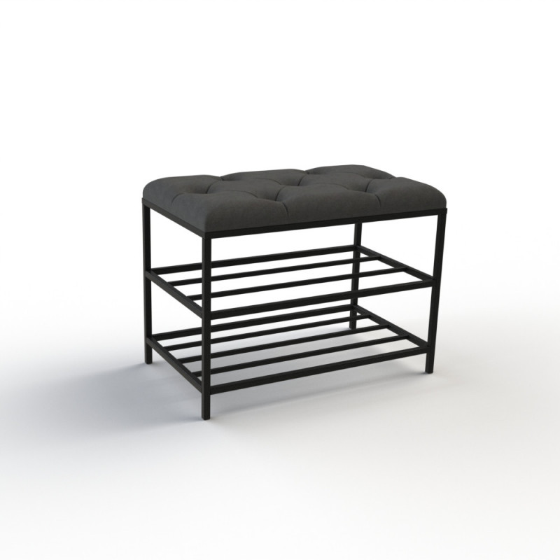 Банкетка для обуви Женева-1 60см велюр черный 10-0-9005