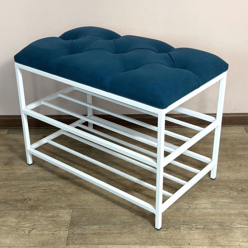 Банкетка для обуви Женева-1 50см велюр бирюзовый 2-0-9003