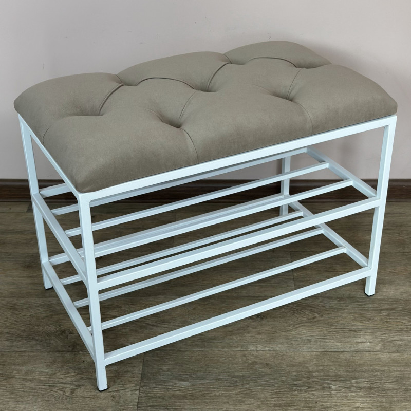 Банкетка для взуття Женева-1 60 см велюр бежевий 3-0-9003