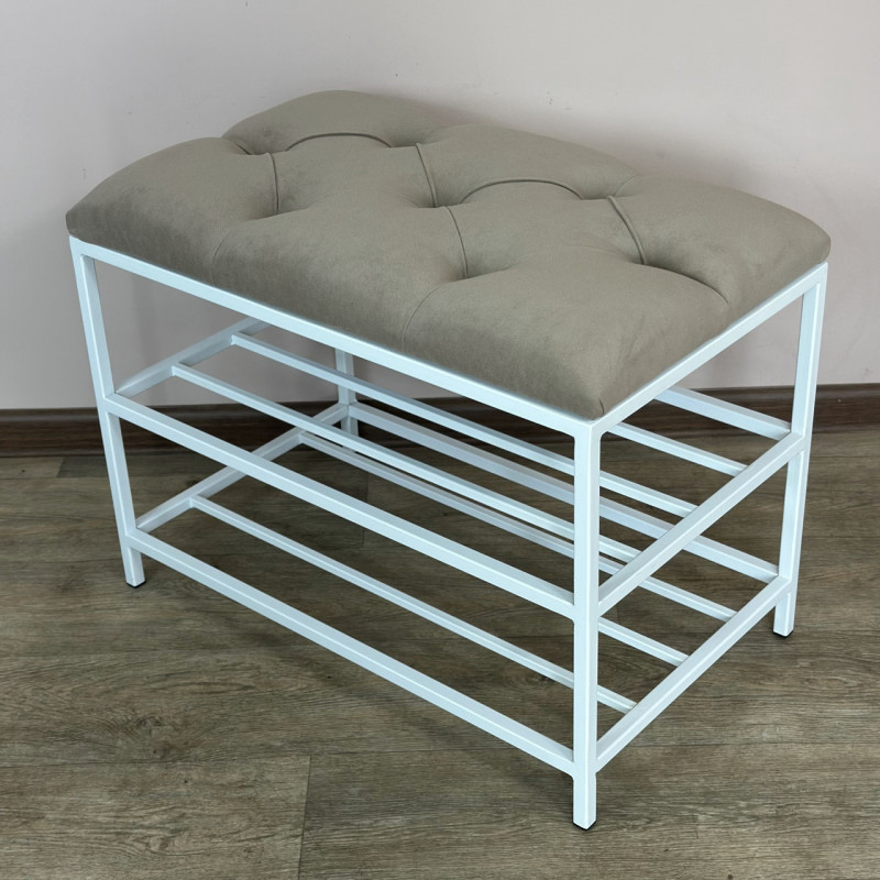 Банкетка для взуття Женева-1 50 см велюр бежевий 3-0-9003