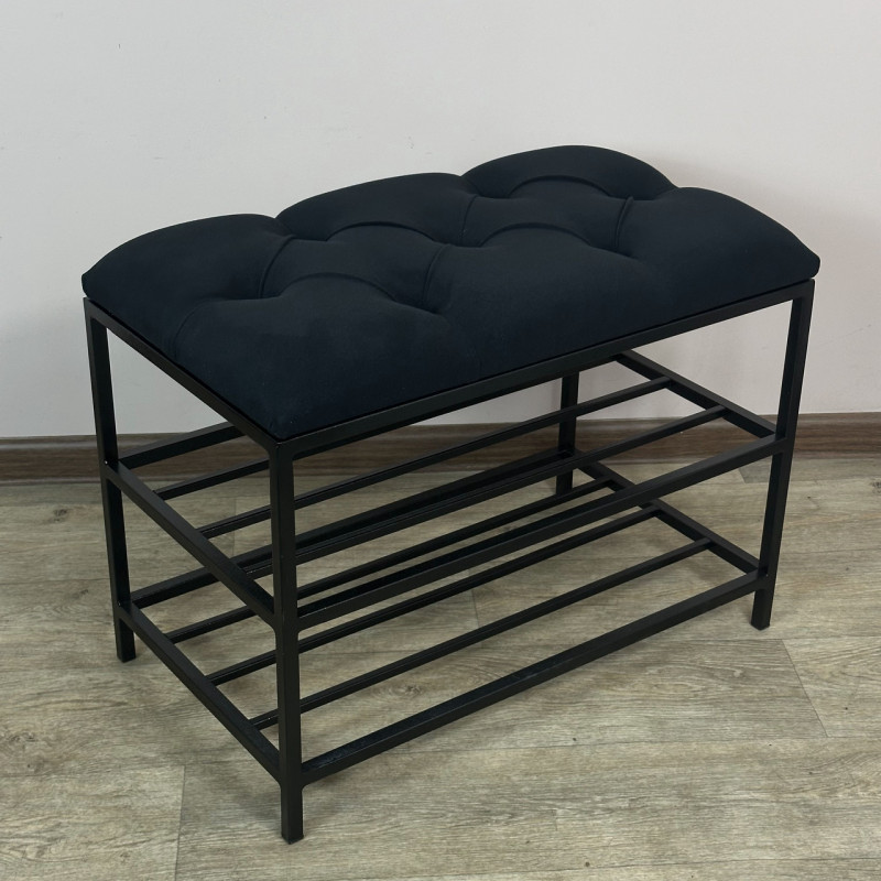 Банкетка для обуви Женева-1 60см велюр черный 10-0-9005