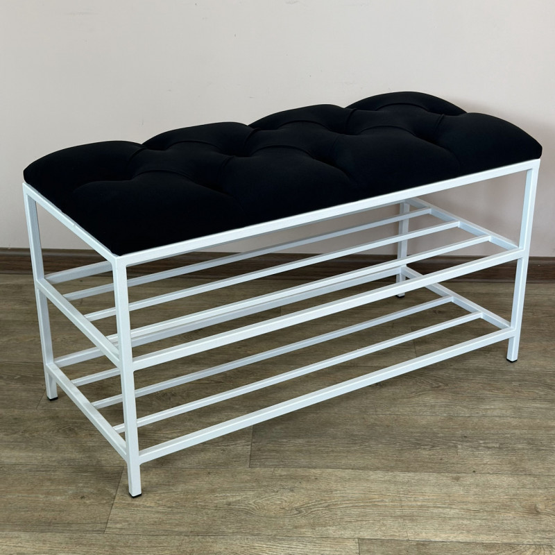 Банкетка для взуття Женева-1 80 см велюр чорний 10-0-9003