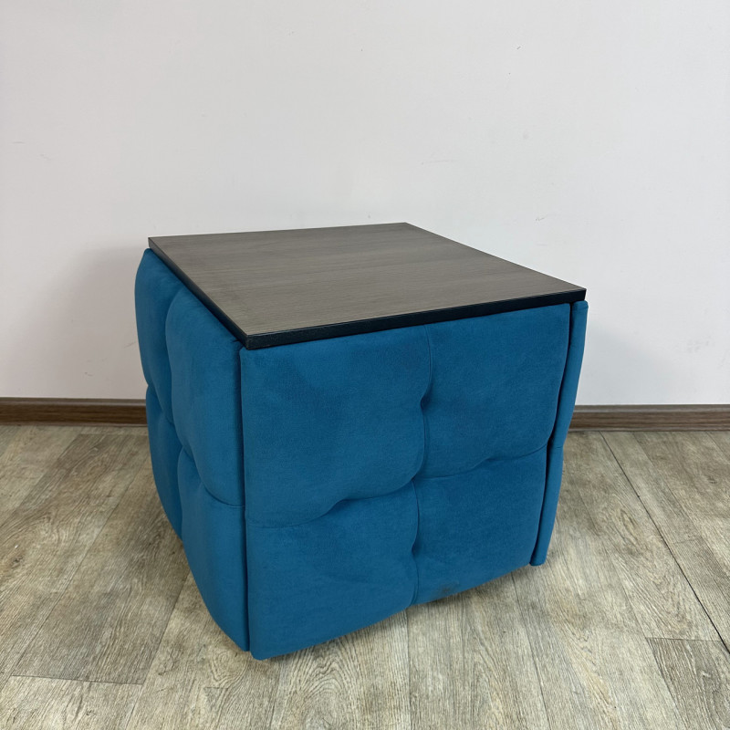 Пуф-трансформер 5в1 Mzavod Остин-4 со столиком велюр бирюзовый/риголетто темный 2-1-9003