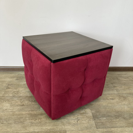 Пуф-трансформер 5в1 Остін-4 зі столиком велюр червоний/ріголетто темний 4-1-9003