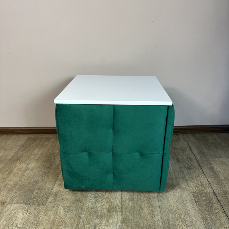 Пуф-трансформер 5в1 Mzavod Остин-4 со столиком велюр изумрудный/белая аляска 8-3-9003