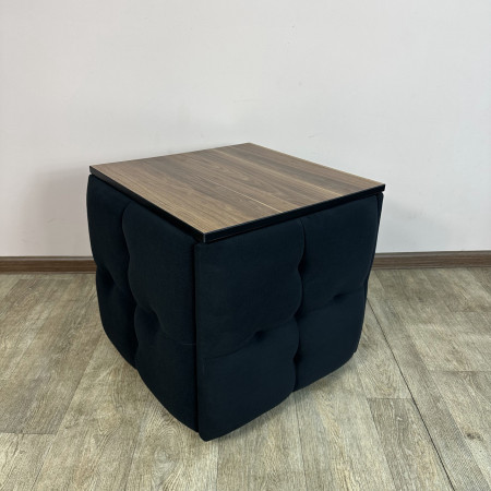 Пуф-трансформер 5в1 Остін-4 зі столиком велюр чорний/горіх каліфорнійський 10-4-9005