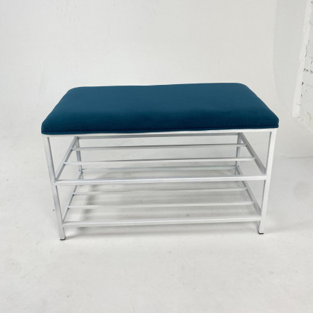 Банкетка для обуви Женева-3 90см бирюзовый велюр 2-0-9003