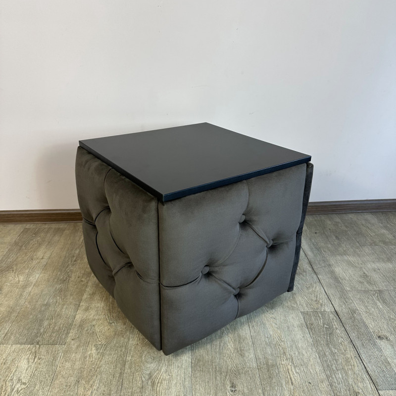 Пуф-трансформер 5в1 Остін-1 зі столиком велюр сіро-коричневий/чорний 5-5-9003