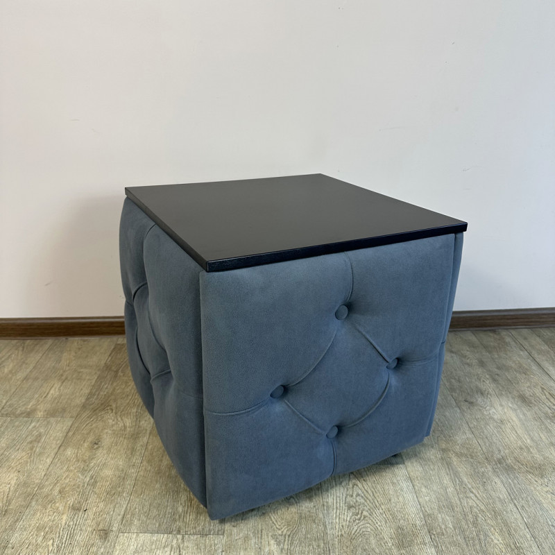 Пуф-трансформер 5в1 Остін-1 зі столиком велюр сірий/чорний 7-5-9003