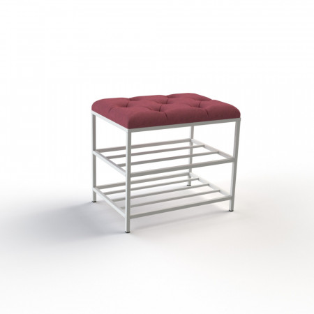 Банкетка для взуття Женева-1 50 см велюр червоний 4-0-9003