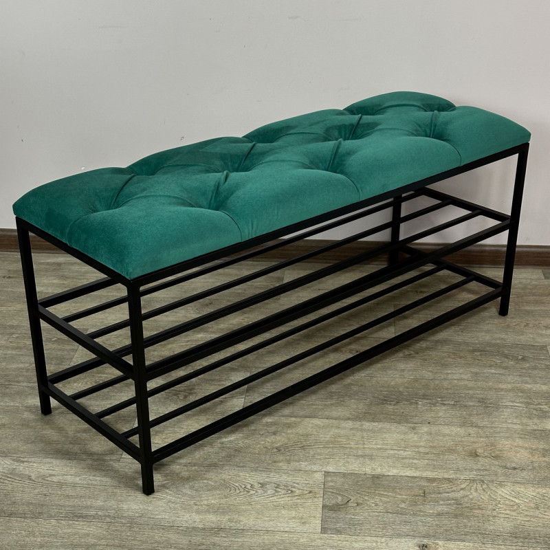 Банкетка для взуття Женева-1 90 см велюр смарагдовий 8-0-9005