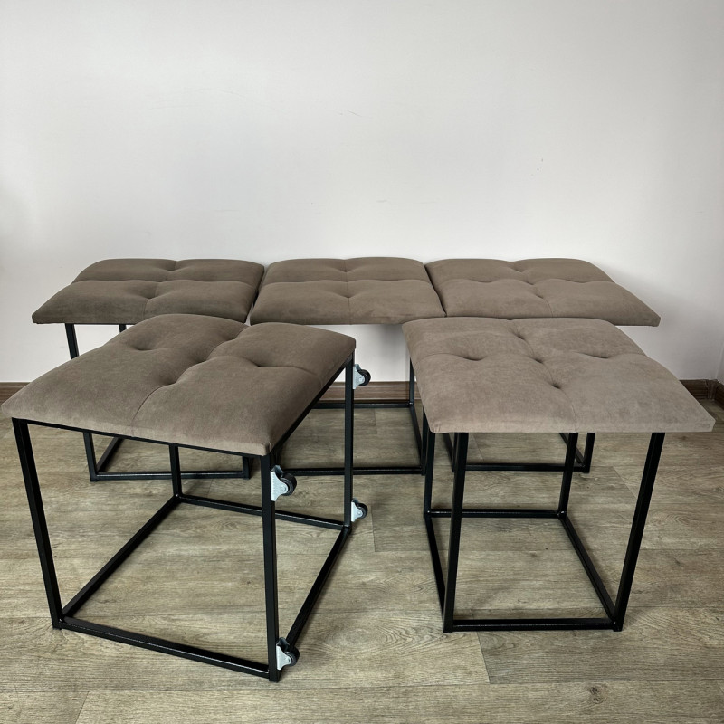 Пуф-трансформер 5в1 Mzavod Остин-4 велюр коричневый 1-0-9005