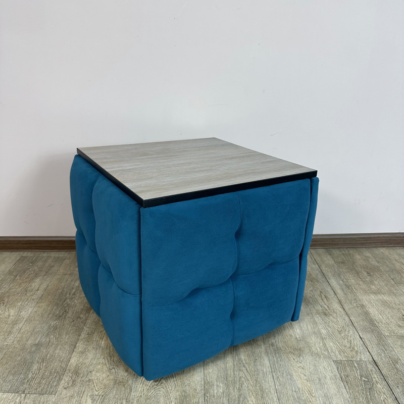 Пуф-трансформер 5в1 Остін-4 зі столиком велюр бірюзовий/дуб платиновий 2-2-9003