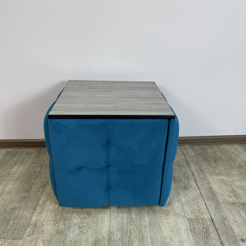 Пуф-трансформер 5в1 Остін-4 зі столиком велюр бірюзовий/дуб платиновий 2-2-9003