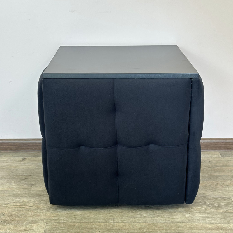 Пуф-трансформер 5в1 Mzavod Остин-4 со столиком велюр черный/черный 10-5-9005