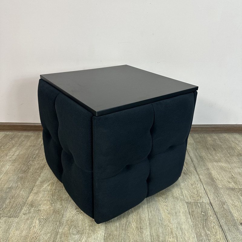 Пуф-трансформер 5в1 Mzavod Остин-4 со столиком велюр черный/черный 10-5-9005
