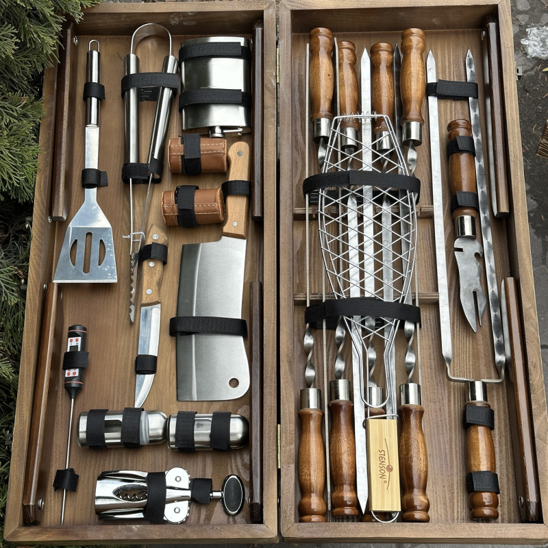 Подарочный набор Mzavod Мастер Гриль кейс-столик светлая текстура