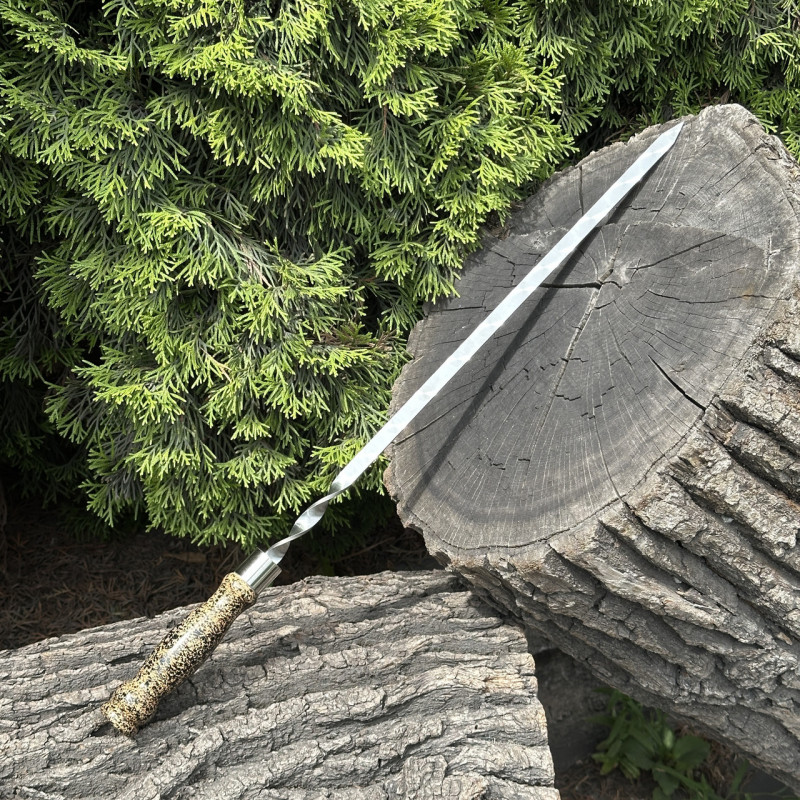 Шампур Mzavod с деревянной ручкой 630х12х3мм мраморный