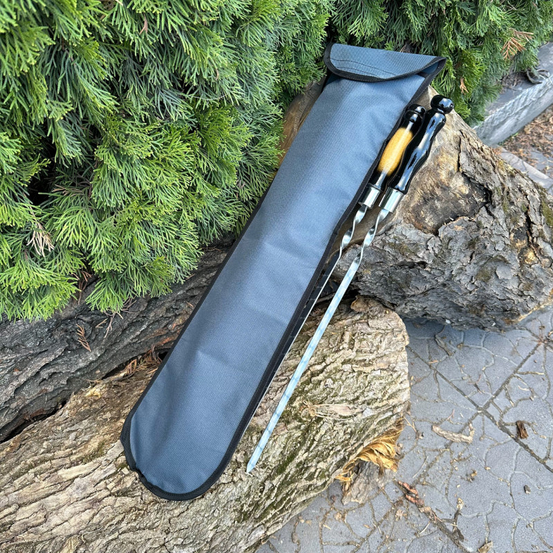 Чехол-сумка Mzavod с клапаном на липучке на 8 шампуров серый