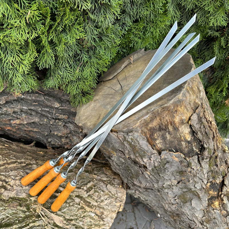 Шампур Mzavod с деревянной ручкой 580х10х2мм