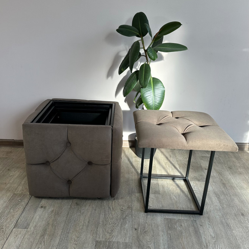 Пуф-трансформер 5в1 Mzavod Остин-1 велюр коричневый 1-0-9005