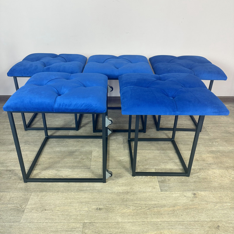 Пуф-трансформер 5в1 Mzavod Остин-1 велюр синий 9-0-9005