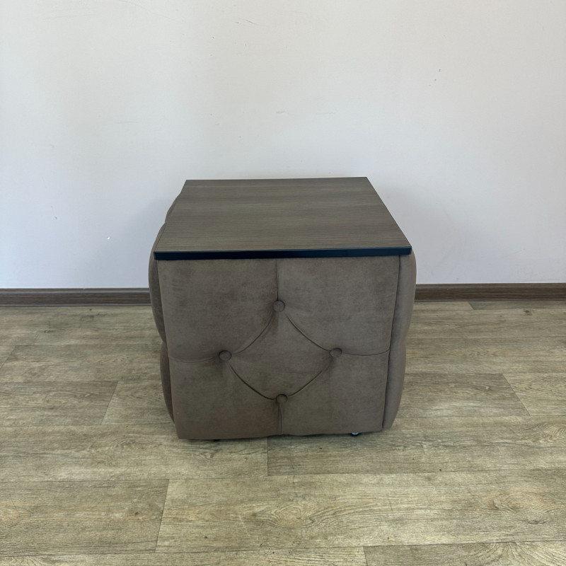 Пуф-трансформер 5в1 Mzavod Остин-1 со столиком велюр коричневый/риголетто темный 1-1-9003