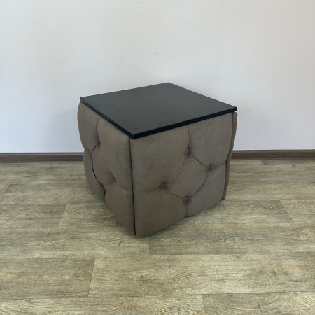 Пуф-трансформер 5в1 Mzavod Остин-1 со столиком велюр коричневый/черный 1-5-9005